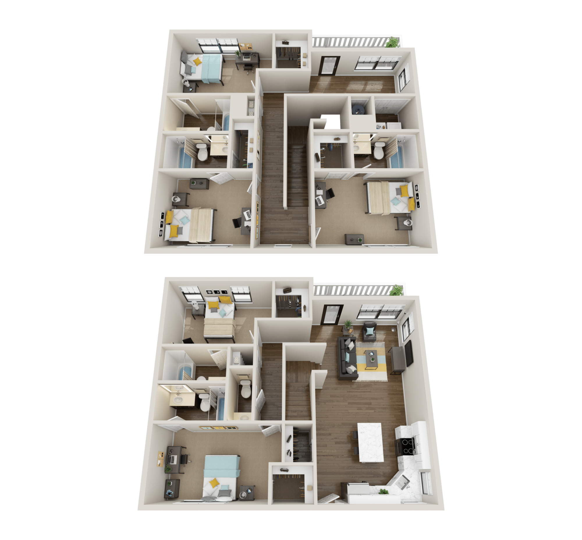 5x5.5 premium floor plan collective at clemson off campus apartments 1