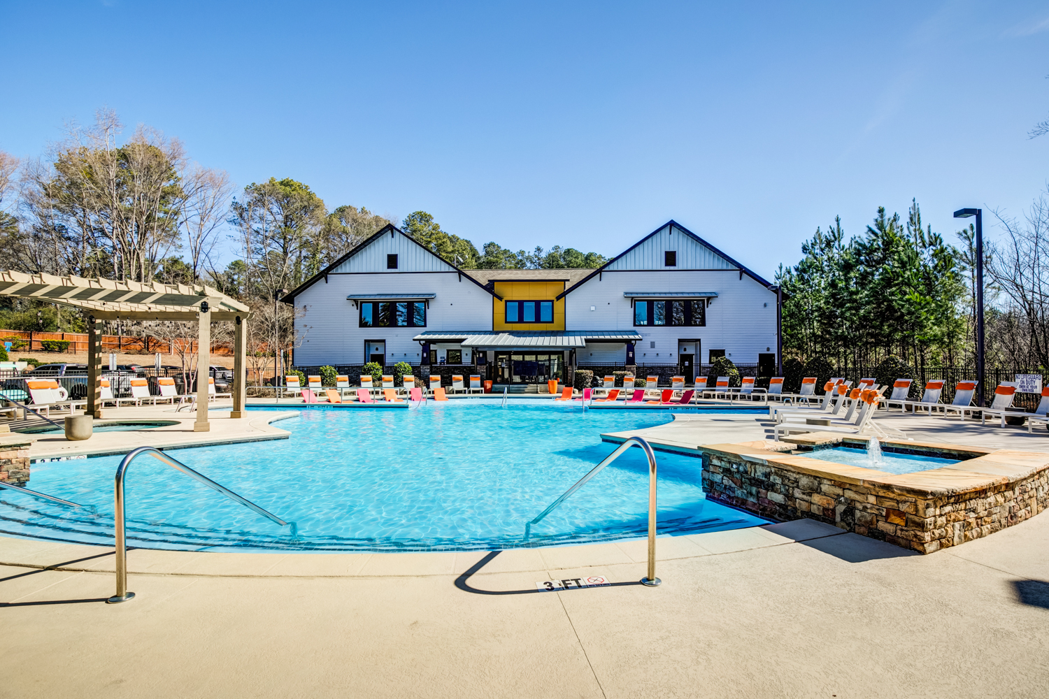the collective at clemson apartments near clemson university pool and clubhouse exterior